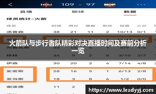 火箭队与步行者队精彩对决直播时间及赛前分析一览